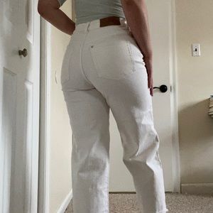 Flared high rise denim pants